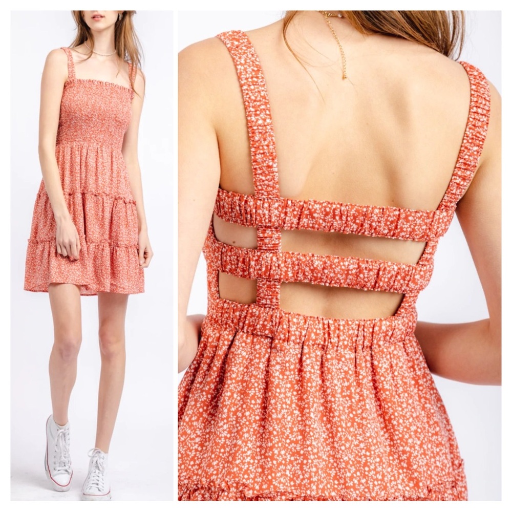 NEW IN Floral Smocked Tiered Dress - SIZE M